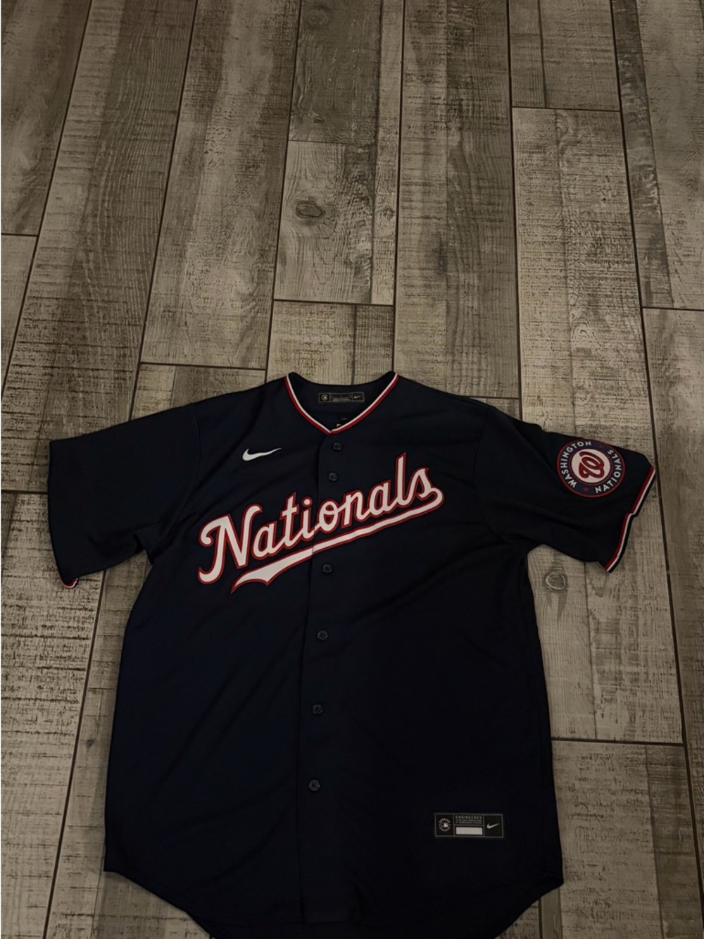 Nike Washington Nationals MLB Baseball Jersey Navy Red White Size Large